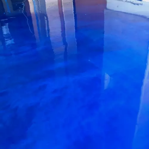Cobalt Navy Blue Metallic Epoxy Floor for garage, living room, kitchen, bedroom, basement, bathroom, pool