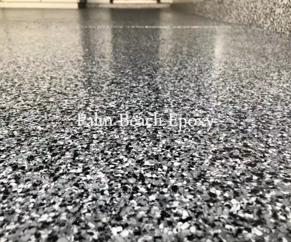 Black And White Epoxy Flake Floor Coatings For Garages 1